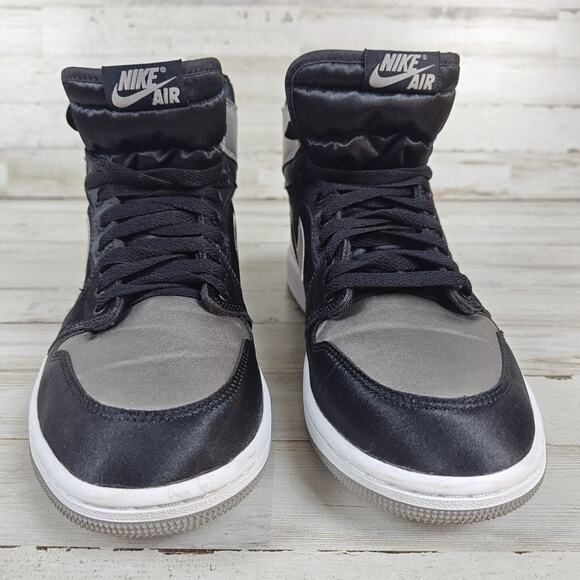 NIKE AIR JORDAN 1 Retro High OG Satin Shadow Wms Sz 9.5 Black Shoes FD4810 010 - Picture 3 of 9